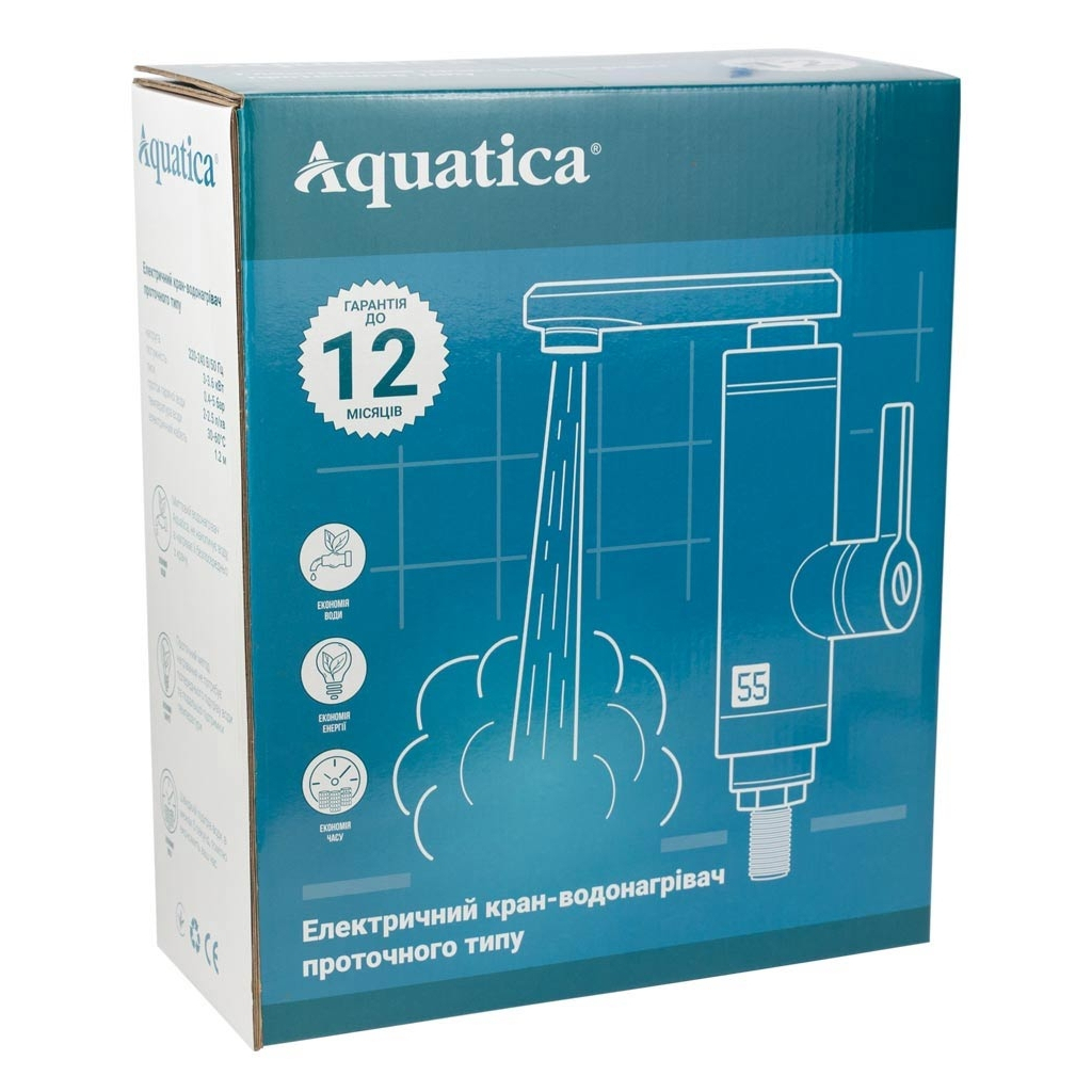 Проточний водонагрівач AQUATICA NZ 3.0кВт 0.4-5бар для кухн (9797133) - зображення 3