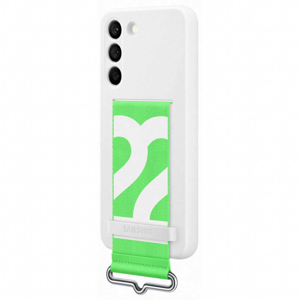 Чохол до мобільного телефона Samsung Silicone with Strap Cover Galaxy S22 Plus White (EF-GS906TWEGRU) - зображення 3