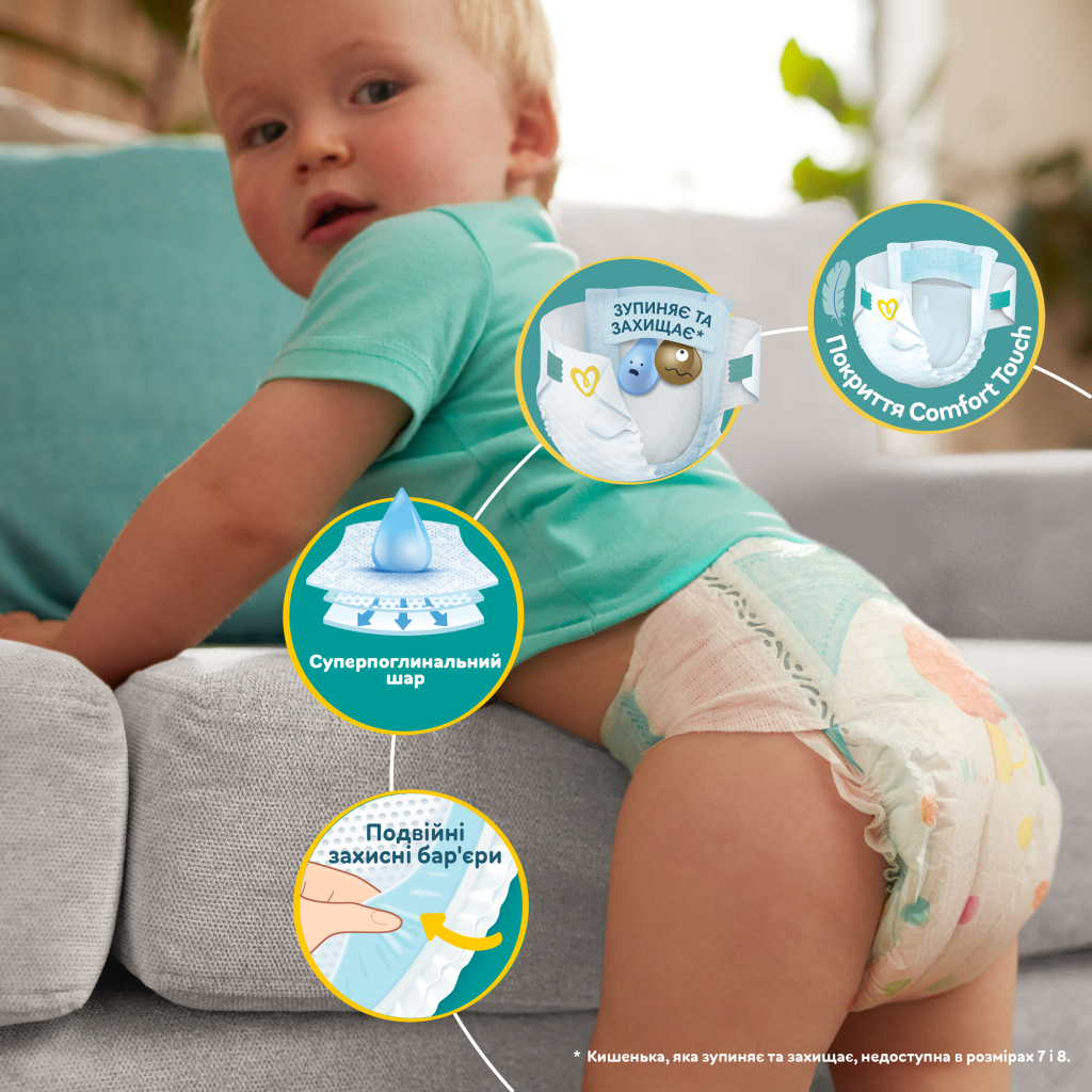 Підгузки Pampers Active Baby Giant Розмір 6 (13-18 кг) 56 шт (8001090950130) - зображення 4