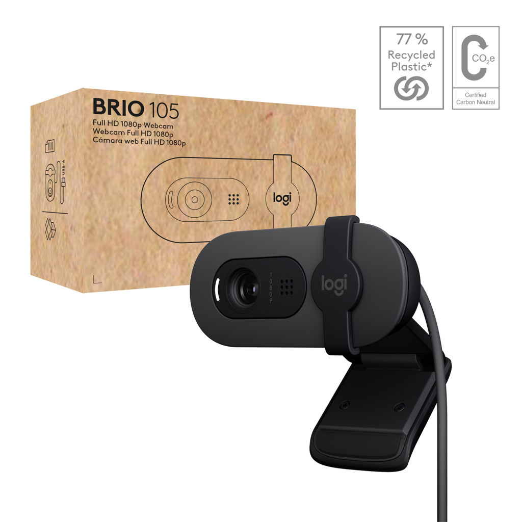 Веб-камера Logitech Brio 105 Full HD 1080p Graphite (960-001592) - зображення 7