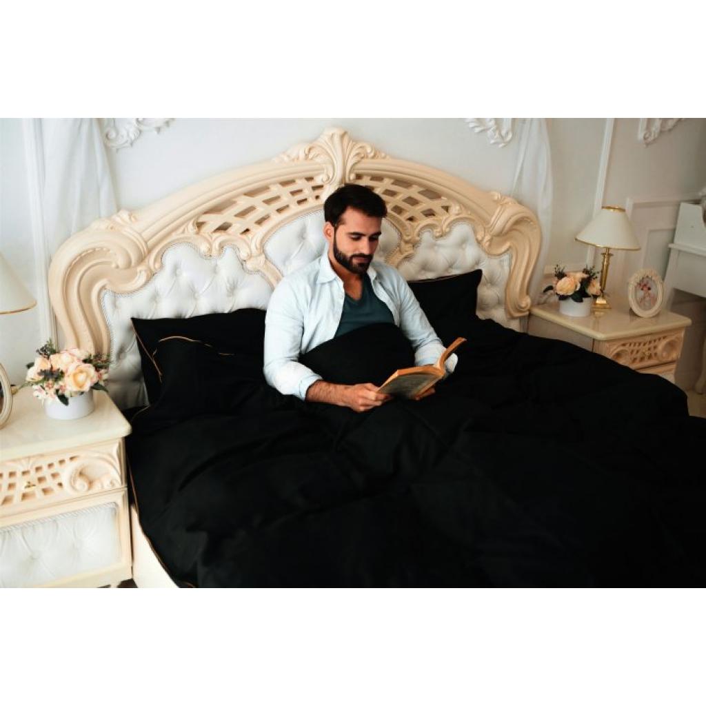 Постільна білизна MirSon Сатин Premium Corner Black Pearl 143x210x2 (2200001484504) - зображення 3