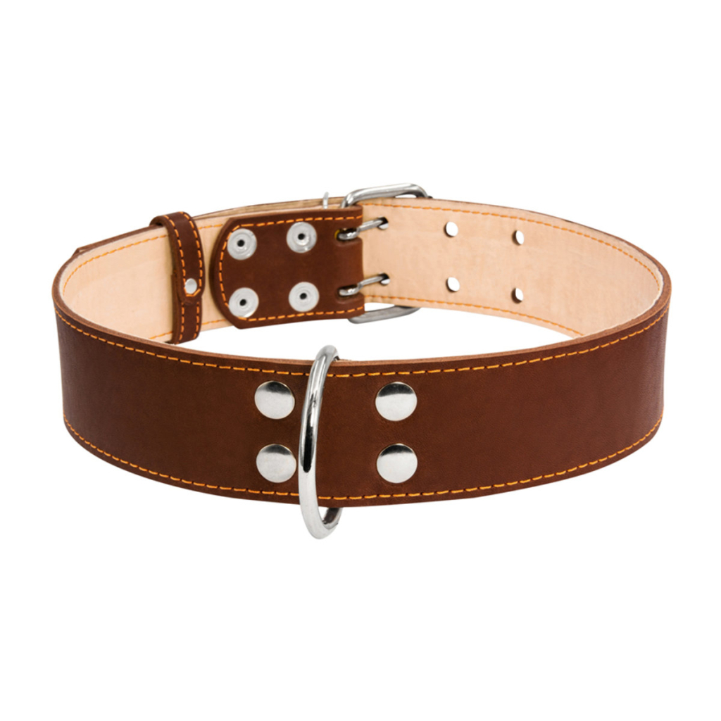 Нашийник для тварин Collar подвійний 45 мм 56-68 см коричневий (03596) - зображення 1