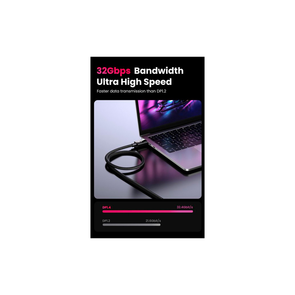Кабель мультимедійний DisplayPort M to DisplayPort M 3.0m V1.4 Ugreen (80393) - изображение 5