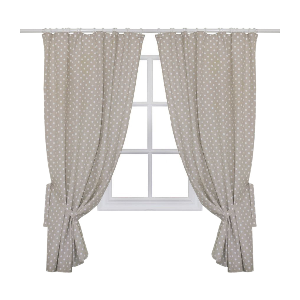 Штора Прованс комплект Горох бежевий 136х170 см 2 шт (11103) - зображення 1