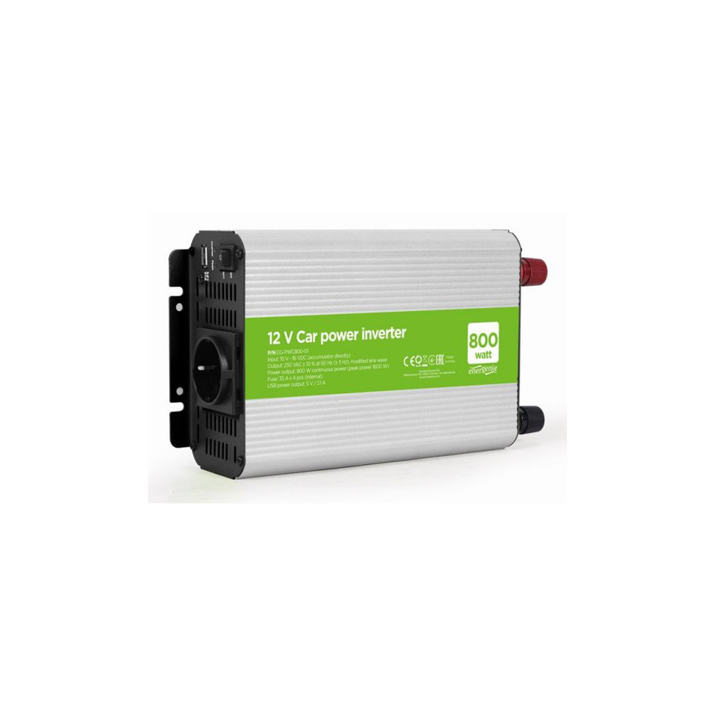 Автомобільний інвертор EnerGenie 12V/220V 800 Вт (EG-PWC800-01) - зображення 1