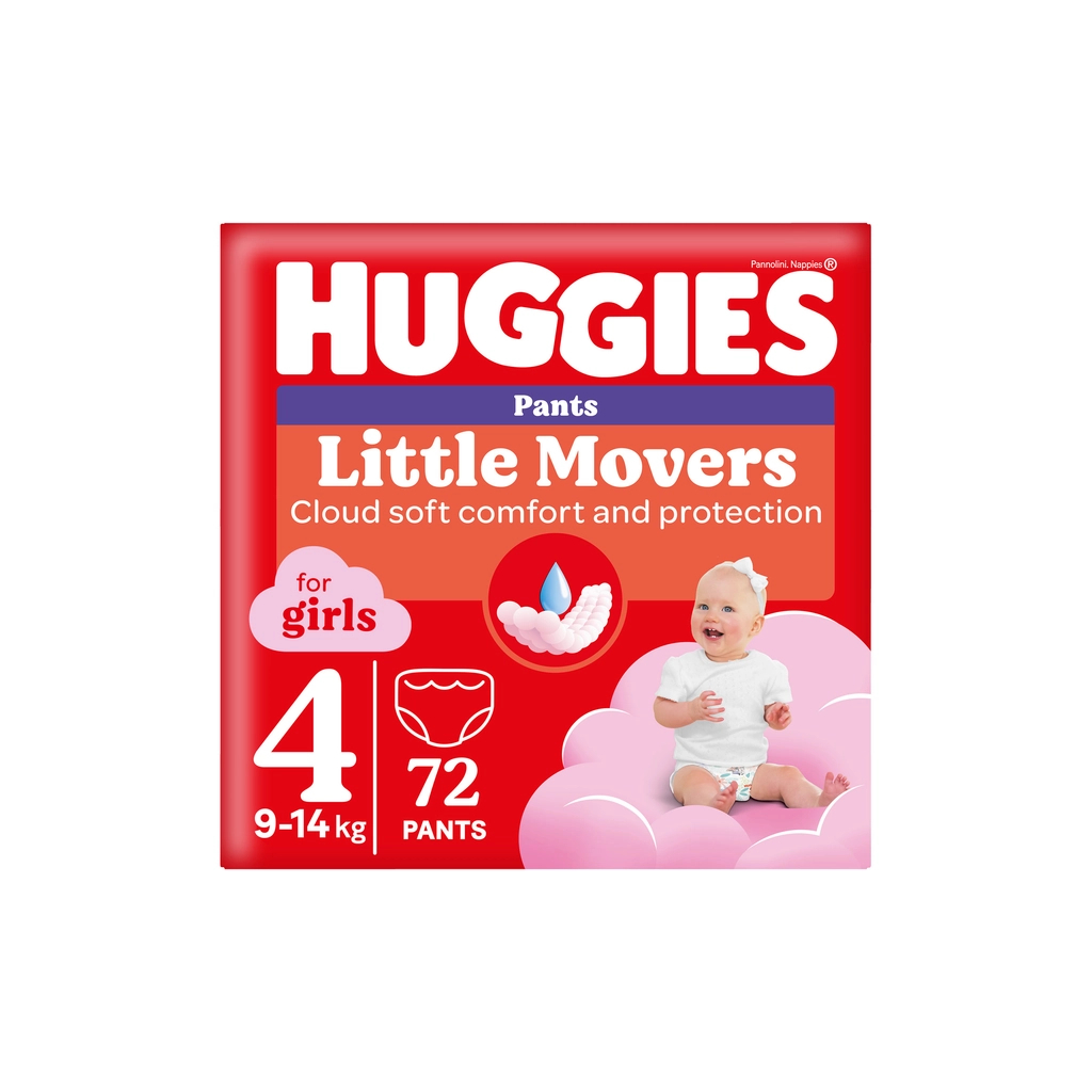Підгузки Huggies Little Movers/Pants 4 (9-14 кг) Box для дівчаток 72 шт (5029053564098) - изображение 1