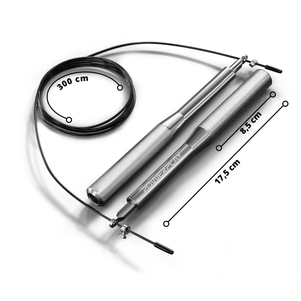 Скакалка PowerPlay 4207 швидкісна алюмінієва Срібна (PP_4207_Silver) - изображение 9