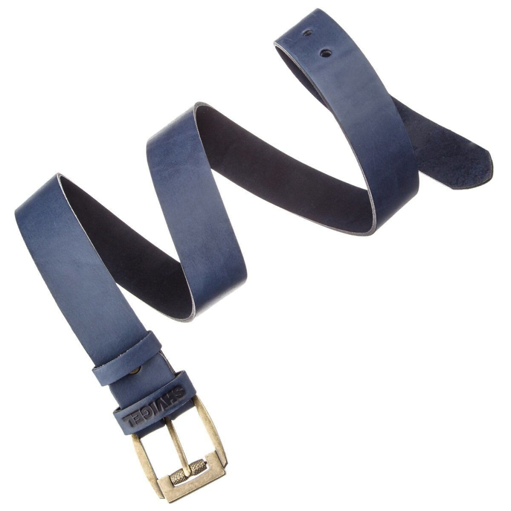 Ремінь Shvigel Чоловічий шкіряний Синій (11258) - зображення 5