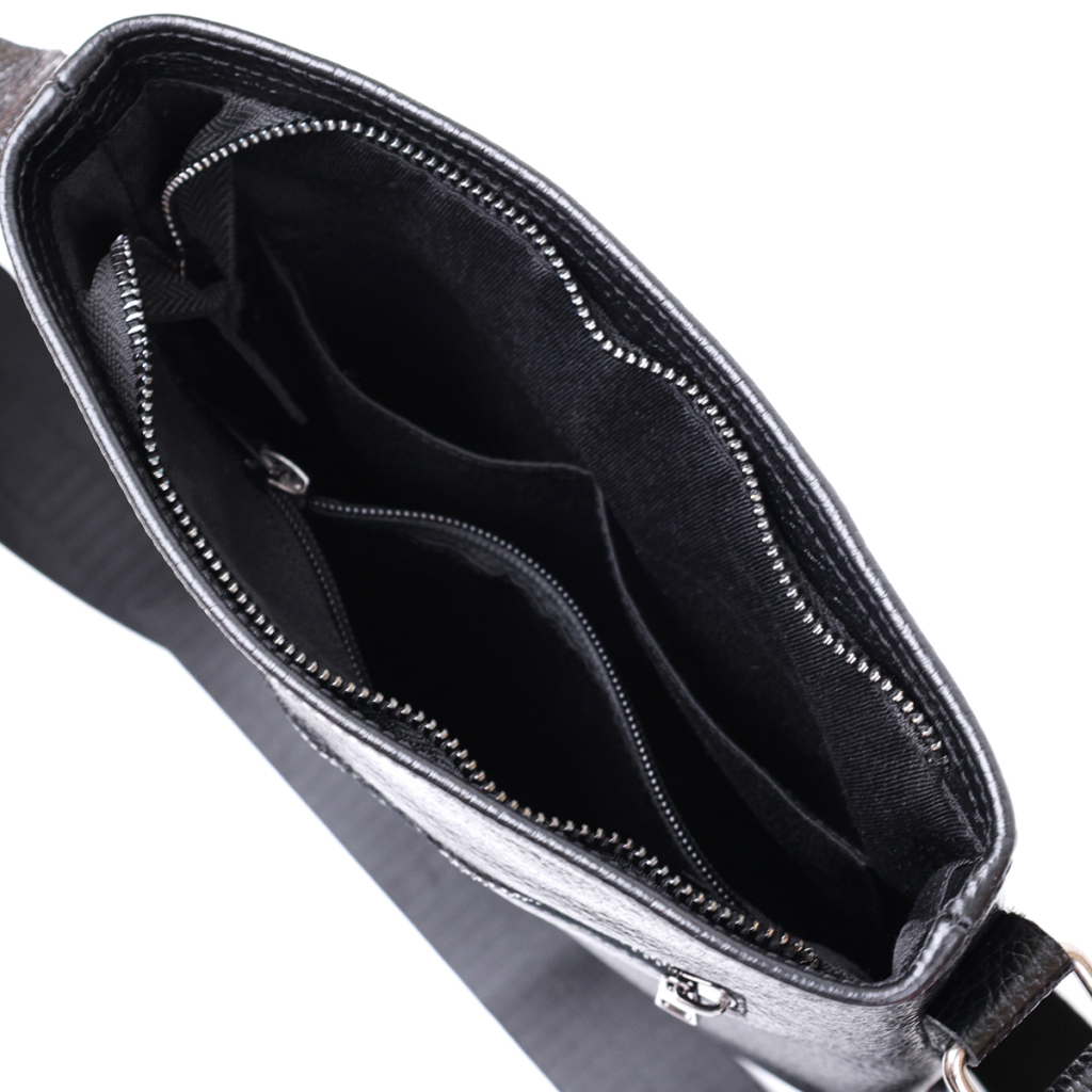 Сумка Shvigel Шкіряна через плече Чорна (11604) - зображення 4