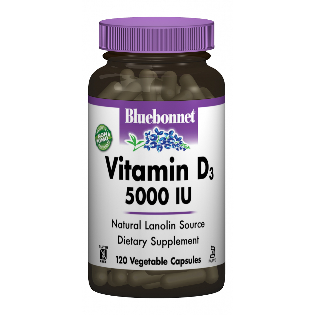 Вітамін Bluebonnet Nutrition Вітамін D3 5000IU, 120 вегетаріанських капсул (BLB-00369) - зображення 1