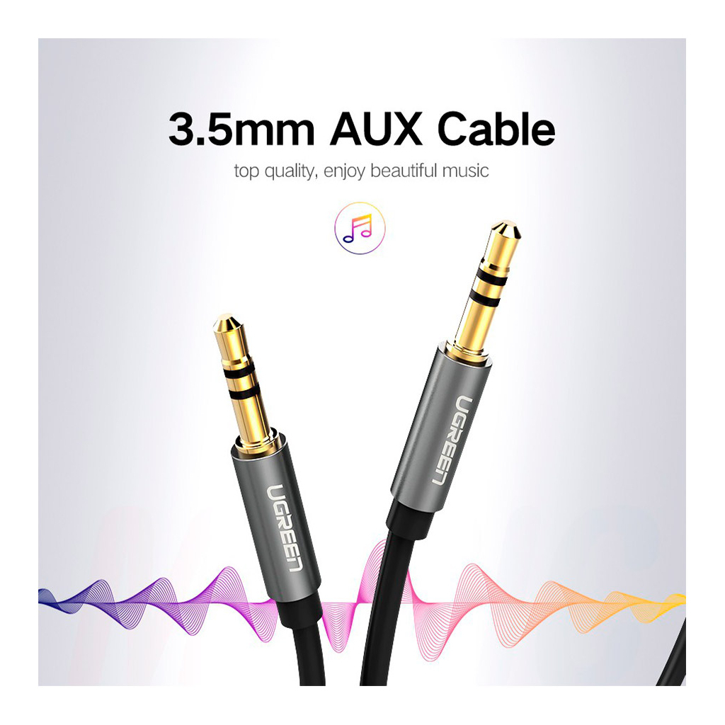 Кабель мультимедійний 3.5mm M to 3.5mm M 0.5m AV119 black Ugreen (10732) - picture 4