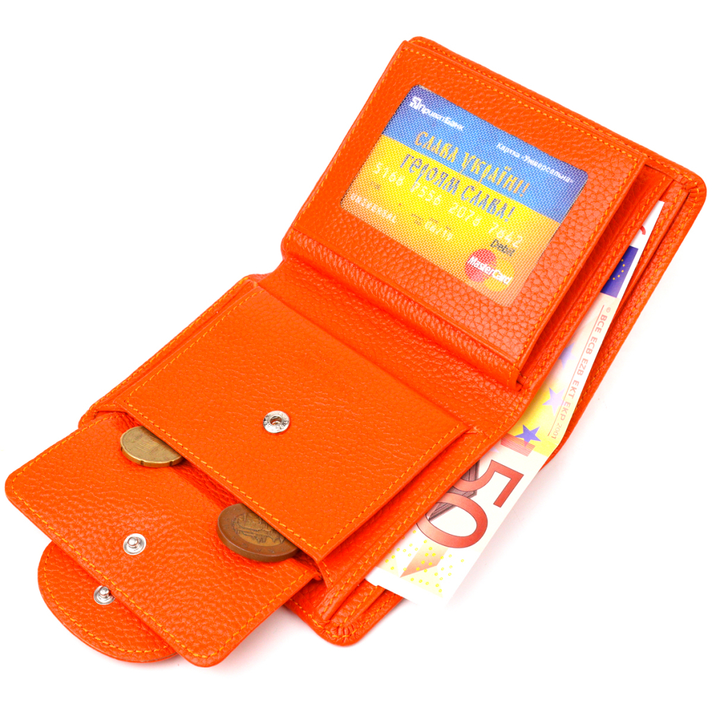 Гаманець Canpellini З натуральної шкіри Помаранчевий (21680) - зображення 7