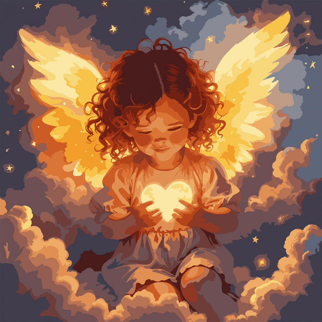 Картина по номерам Santi Янгол любові 40*40см LED (955428) - зображення 1