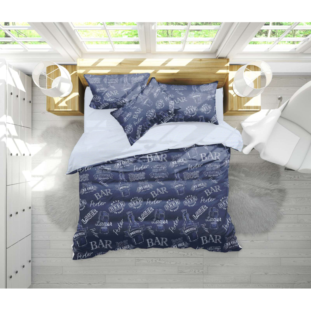 Постільна білизна MirSon Бязь 17-0508 Beer Bar Односпальна (2200003626124) - зображення 1