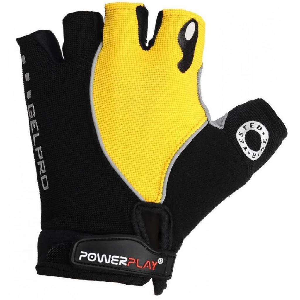 Велорукавиці PowerPlay 5019 Black/Yellow L (5019B_L_Yellow) - зображення 2