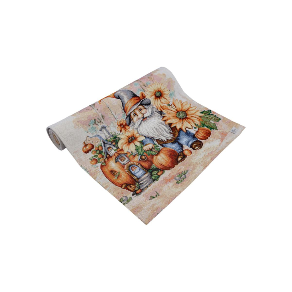 Доріжка на стіл Прованс гобеленова Гарбузові гноми 40х140 (036202) - зображення 1