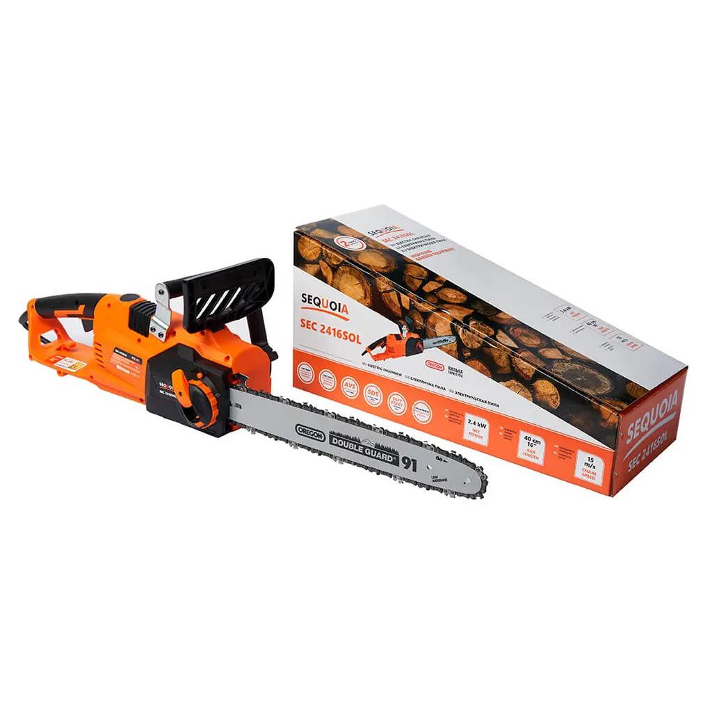 Ланцюгова пила SEQUOIA 2.4к Вт, шина 40 см, ланцюг 3/8'', 1.3 мм, 5.3 кг (SEC2416SOL) - зображення 9