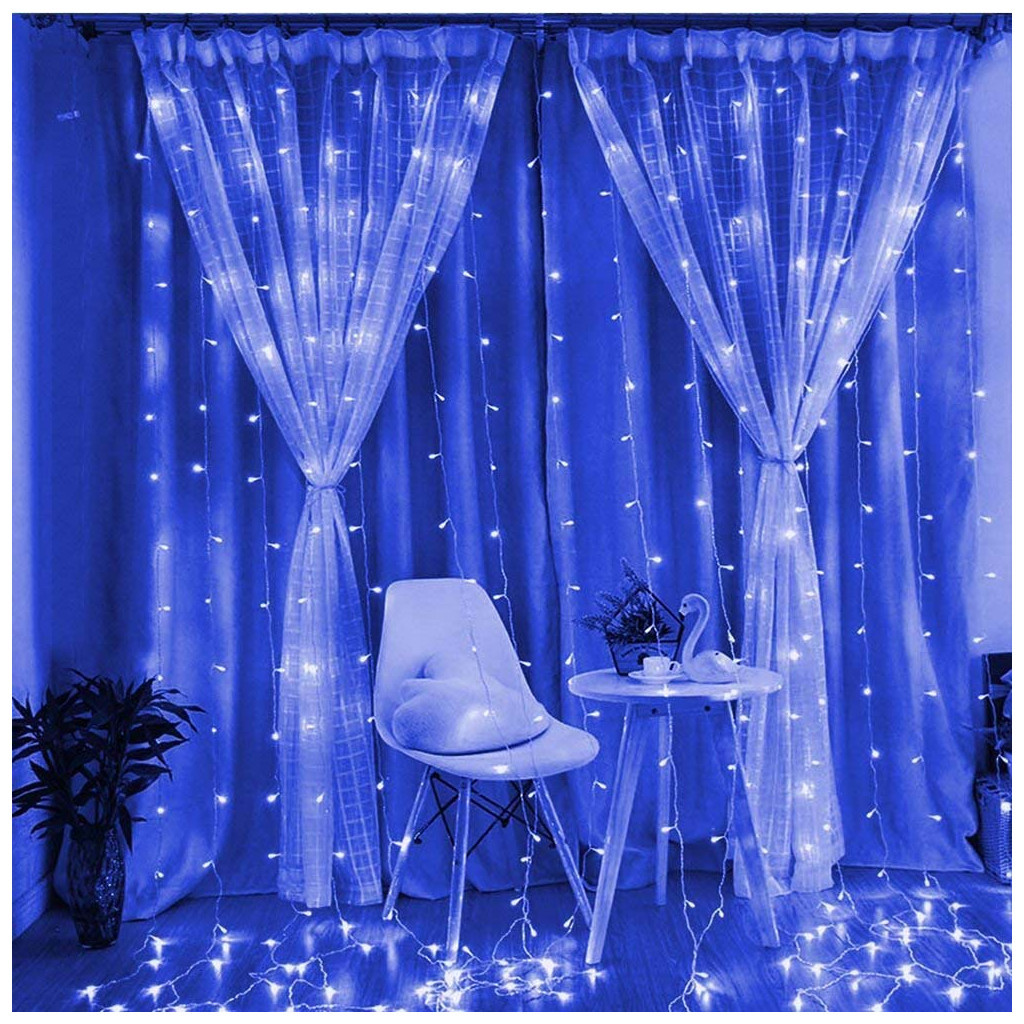 Гірлянда ColorWay штора водоспад 3x3м 300LED 220V синя (CW-GW-300L33VWFBL) - зображення 10
