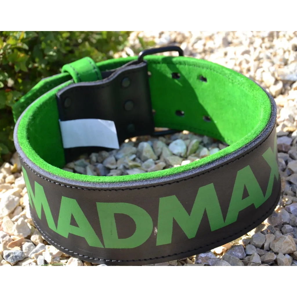 Атлетичний пояс MadMax MFB-302 Quick Release Belt шкіряний Black/Green M (MFB-302_M) - зображення 6