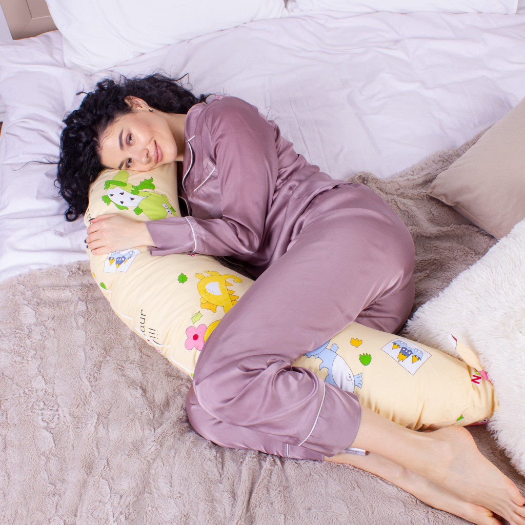 Подушка MirSon для вагітних та годування №8333 Print Line 17-0359 Libreville Бязь 30х170х20 см (2200006200581) - изображение 5