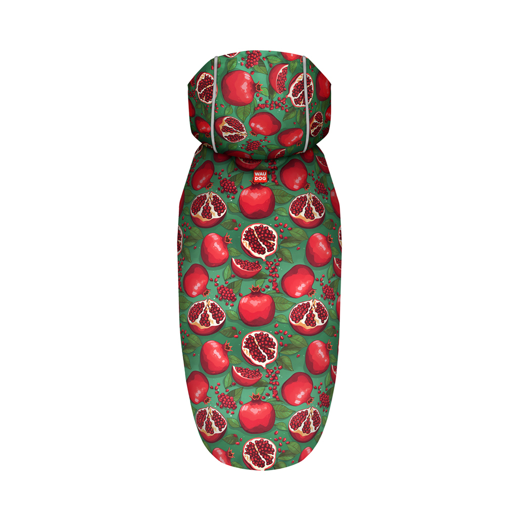 Дощовик для тварин WAUDOG Clothes Накидка з капюшоном Гранати M (357-4052) - зображення 3