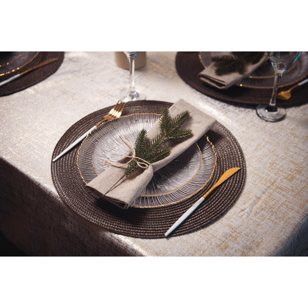 Скатертина Ardesto Shine 100% поліестер, золотавий 140х180 см (ART08SG) - зображення 6