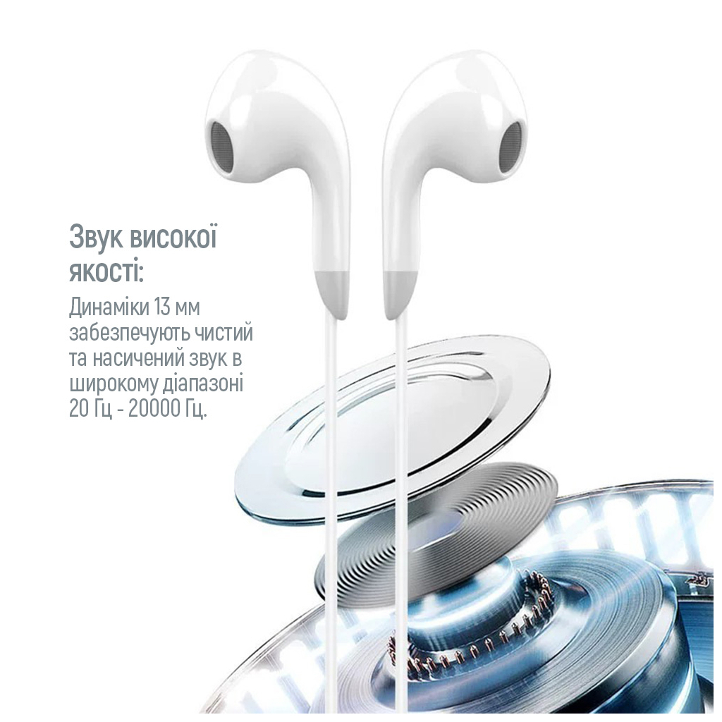 Навушники ColorWay 3.5 mm Wired Earphone Sound Wave White (CW-WD04WT) - зображення 4