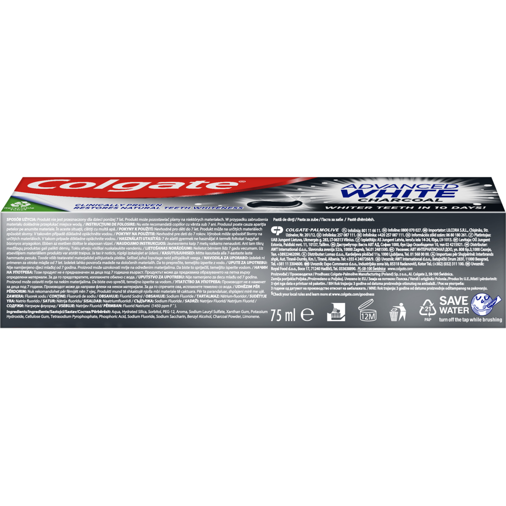 Зубна паста Colgate Advanced White Charcoal Відбілювальна з вугіллям 75 мл (8718951253827) - зображення 4