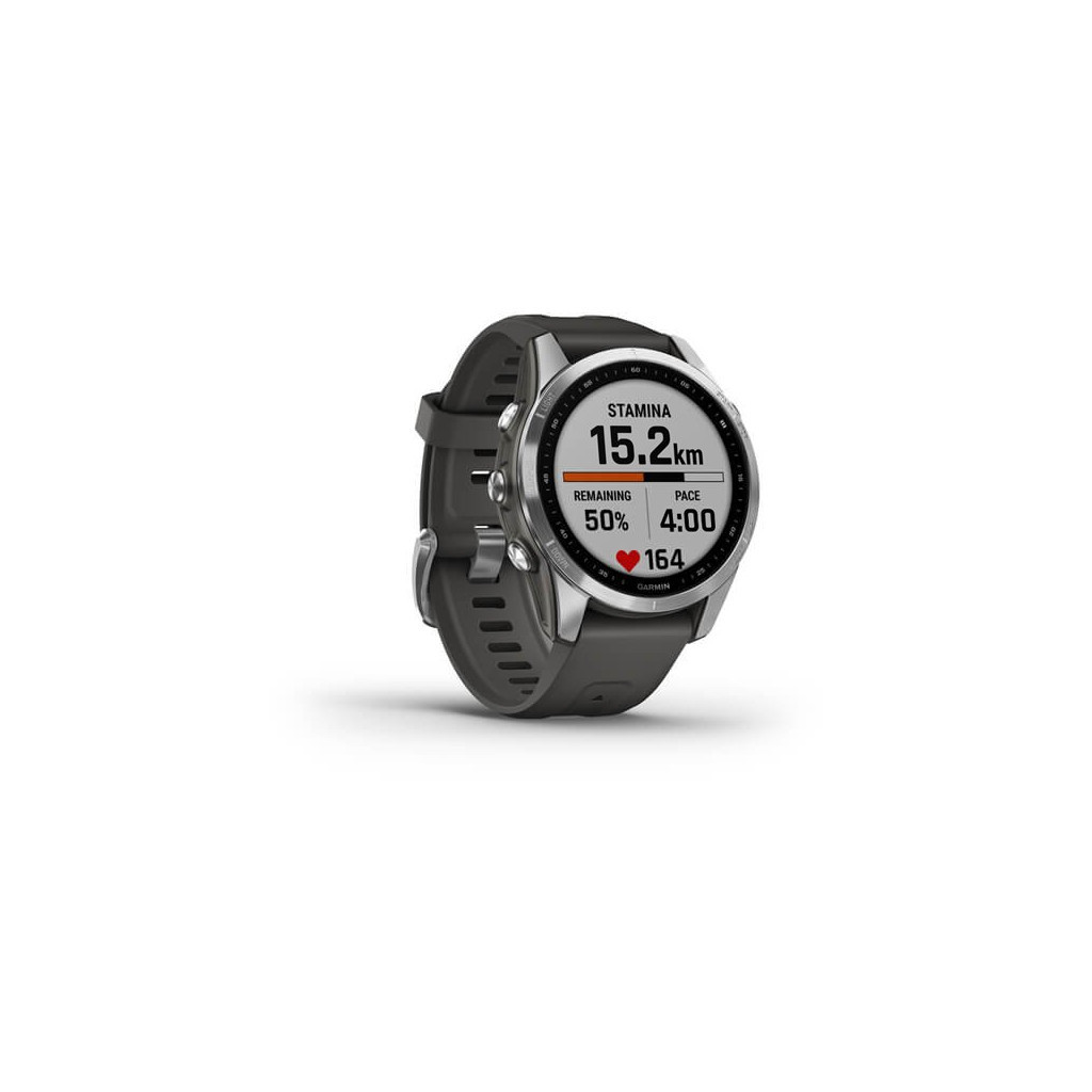 Смарт-годинник Garmin fenix 7S Stainless Steel w/ Graphite Band, GPS (010-02539-01) - зображення 3