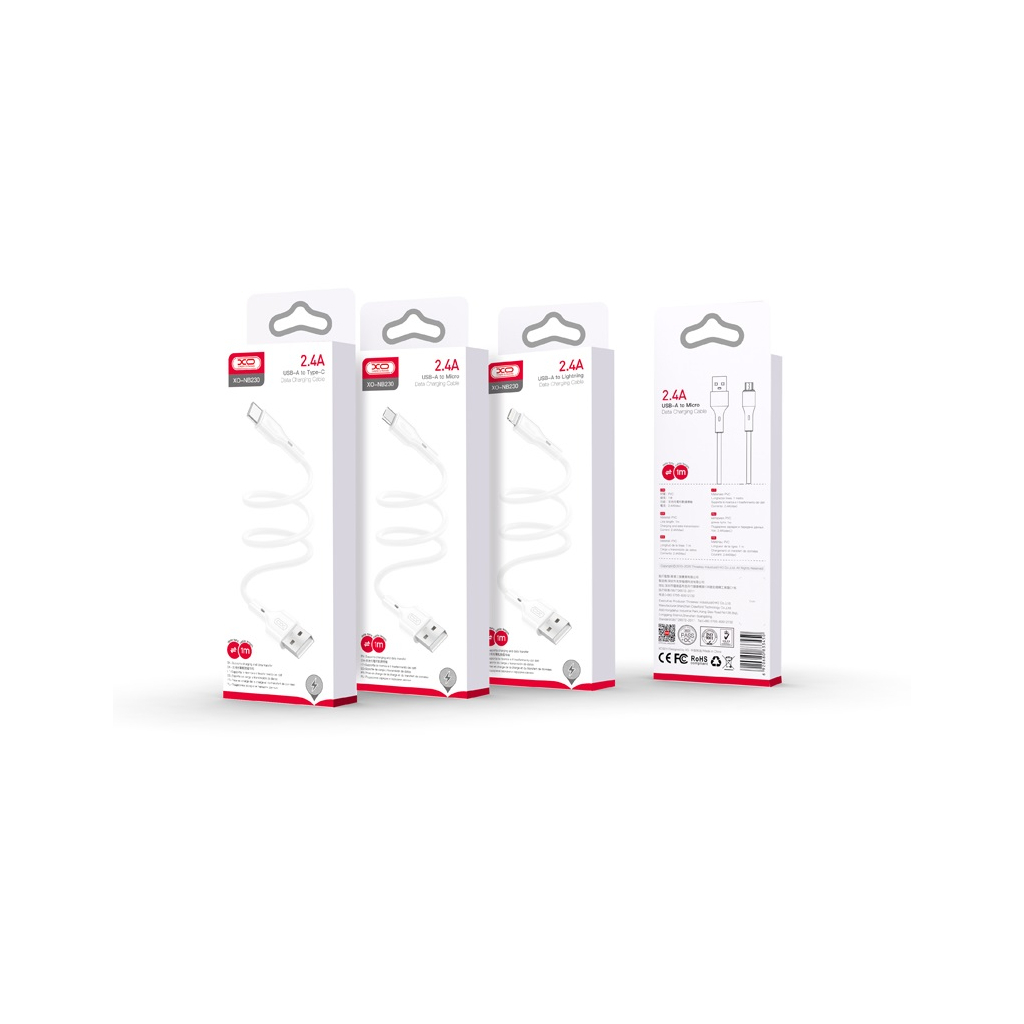 Дата кабель USB 2.0 AM to USB-C 1.0m white XO (NB230_C_White) - зображення 4