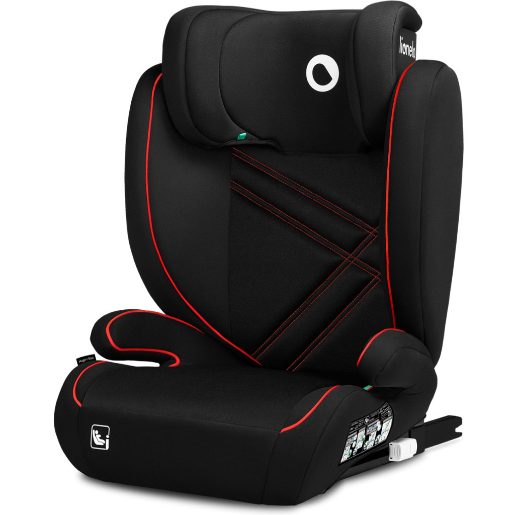 Автокрісло Lionelo Hugo I-Size Sporty Black чорне з червоним (LO-HUGO I-SIZE SPORTY BLACK) - зображення 2