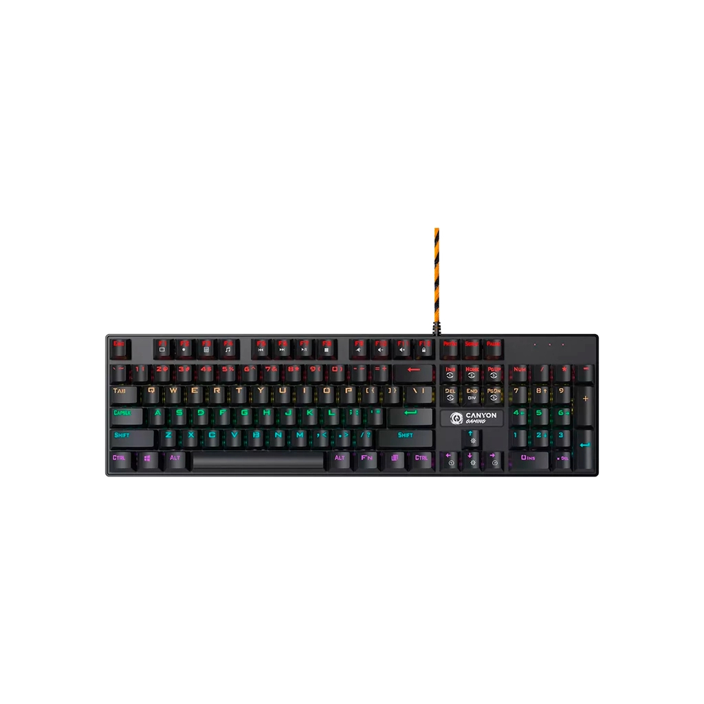 Клавіатура Canyon Deimos GK-4 Rainbow LED USB UA Black (CND-SKB4-US) - зображення 1