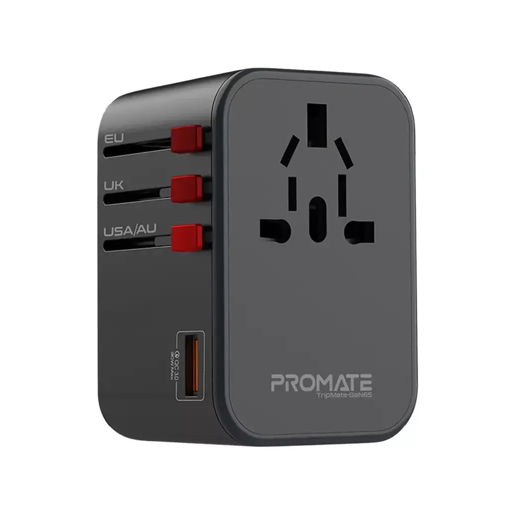 Зарядний пристрій Promate tripmate-gan65.black - зображення 1