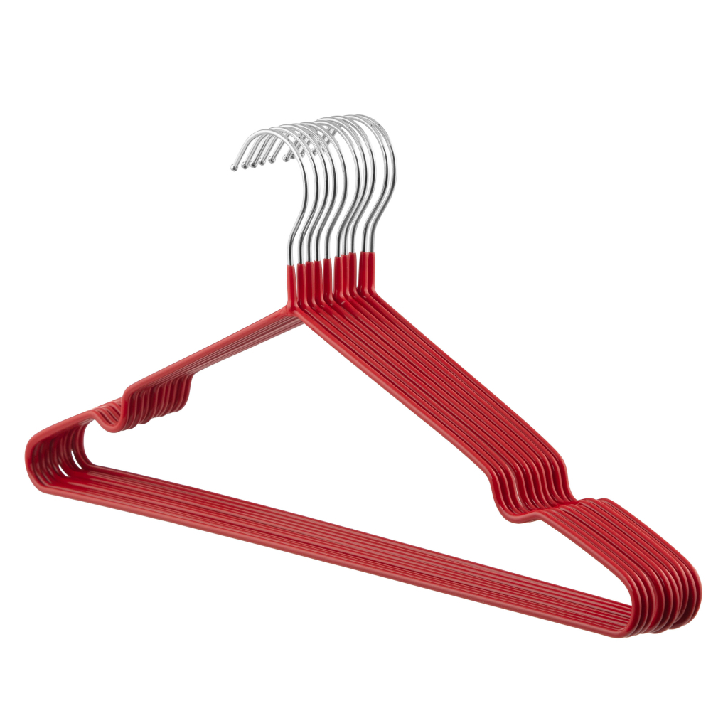 Плічка Ardesto Металеві з ПВХ покриттям Червоні 40.5 см 10 шт. (ARHC2810R) - зображення 1