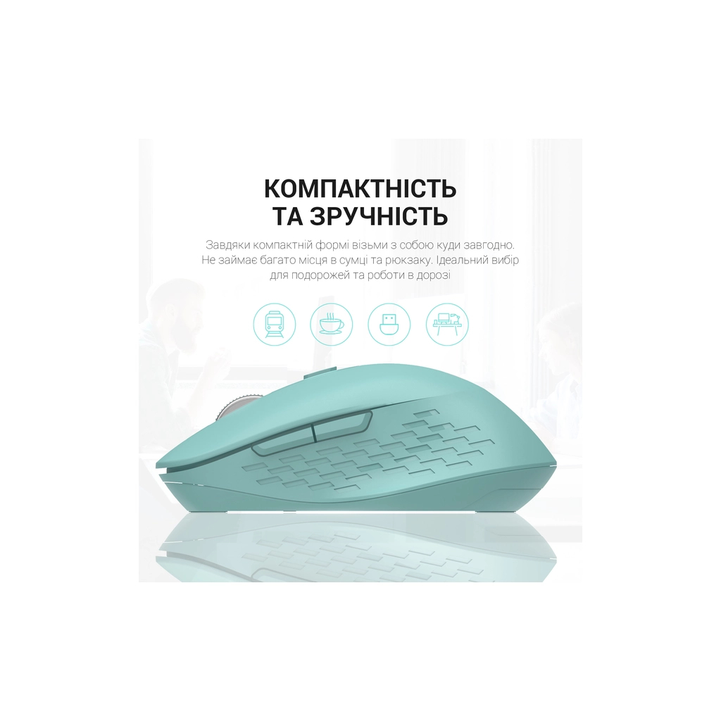 Мишка OfficePro M230M Silent Click Wireless/Bluetooth Mint - зображення 10