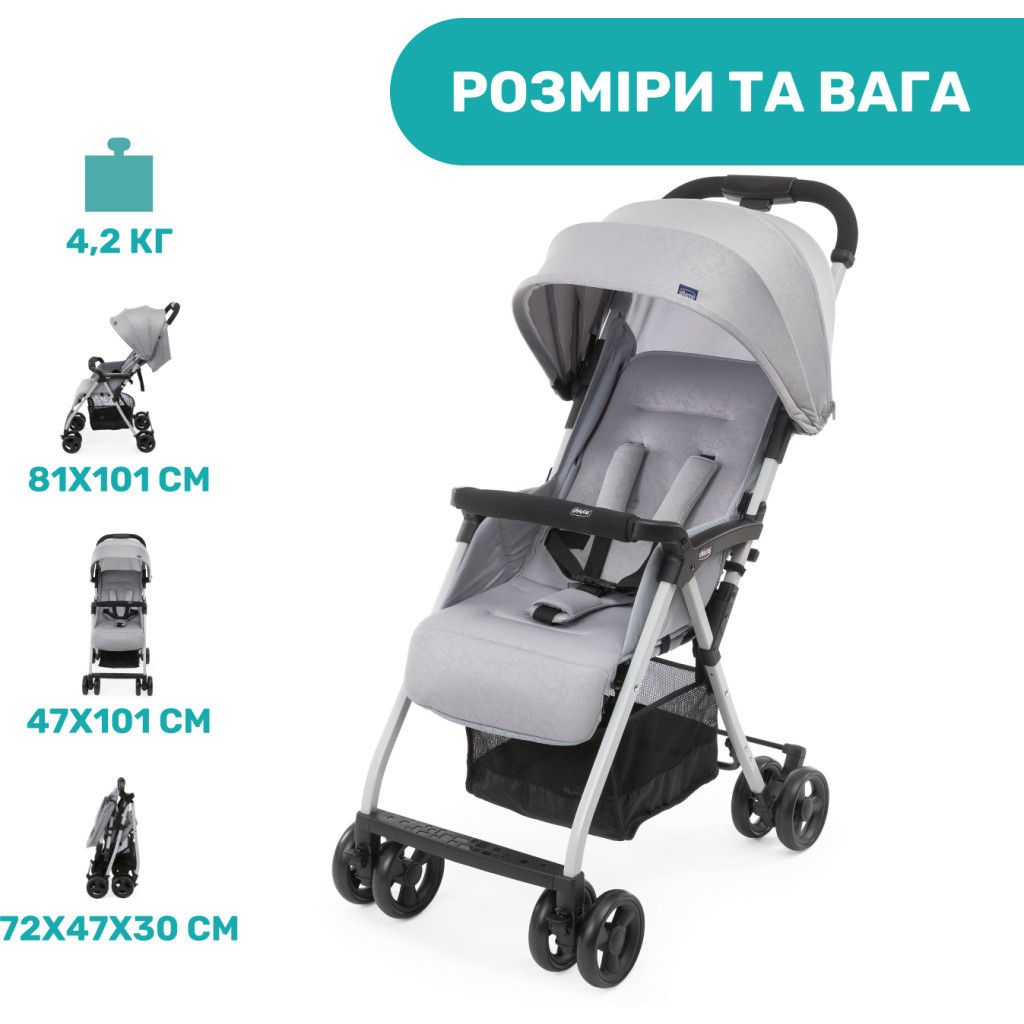 Коляска Chicco Ohlala 3 Stroller Сіра (79733.72) - зображення 9