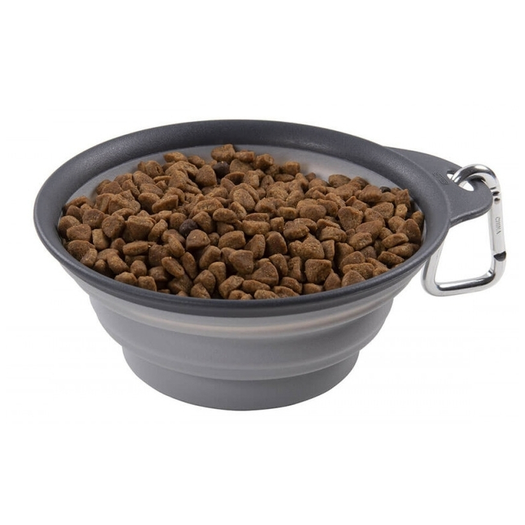 Посуд для собак Dexas Дорожня складна миска Тревел Кап з карабіном велика 480 мл (світло-сіра) (0084297309183) - picture 4