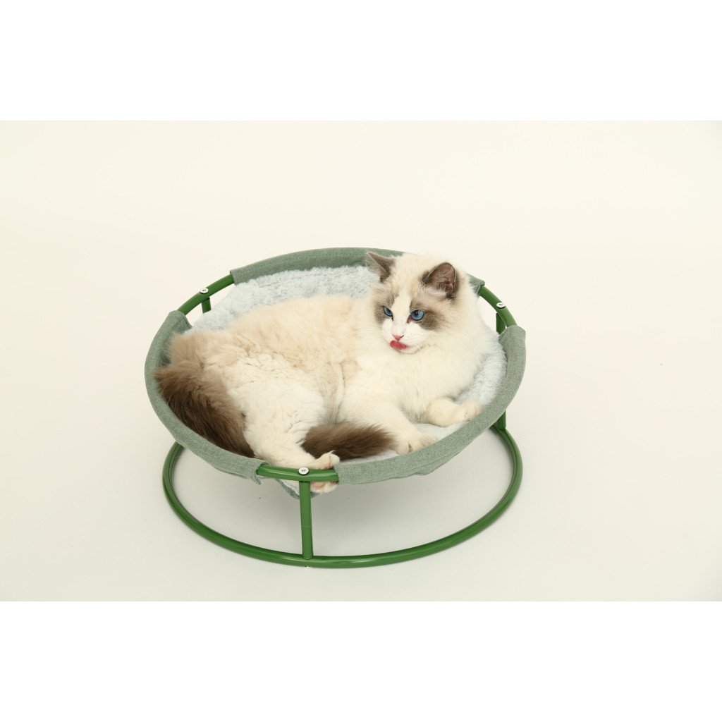 Лежак для тварин MISOKO&CO Pet bed round plush 45x45x22 см light green (HOOP31837) - зображення 5