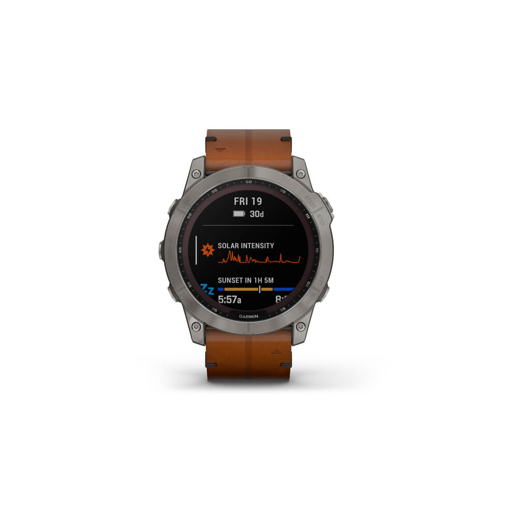 Смарт-годинник Garmin fenix 7X Sapph Sol Titanium w/ Chestnut Leather, GPS (010-02541-19) - зображення 2