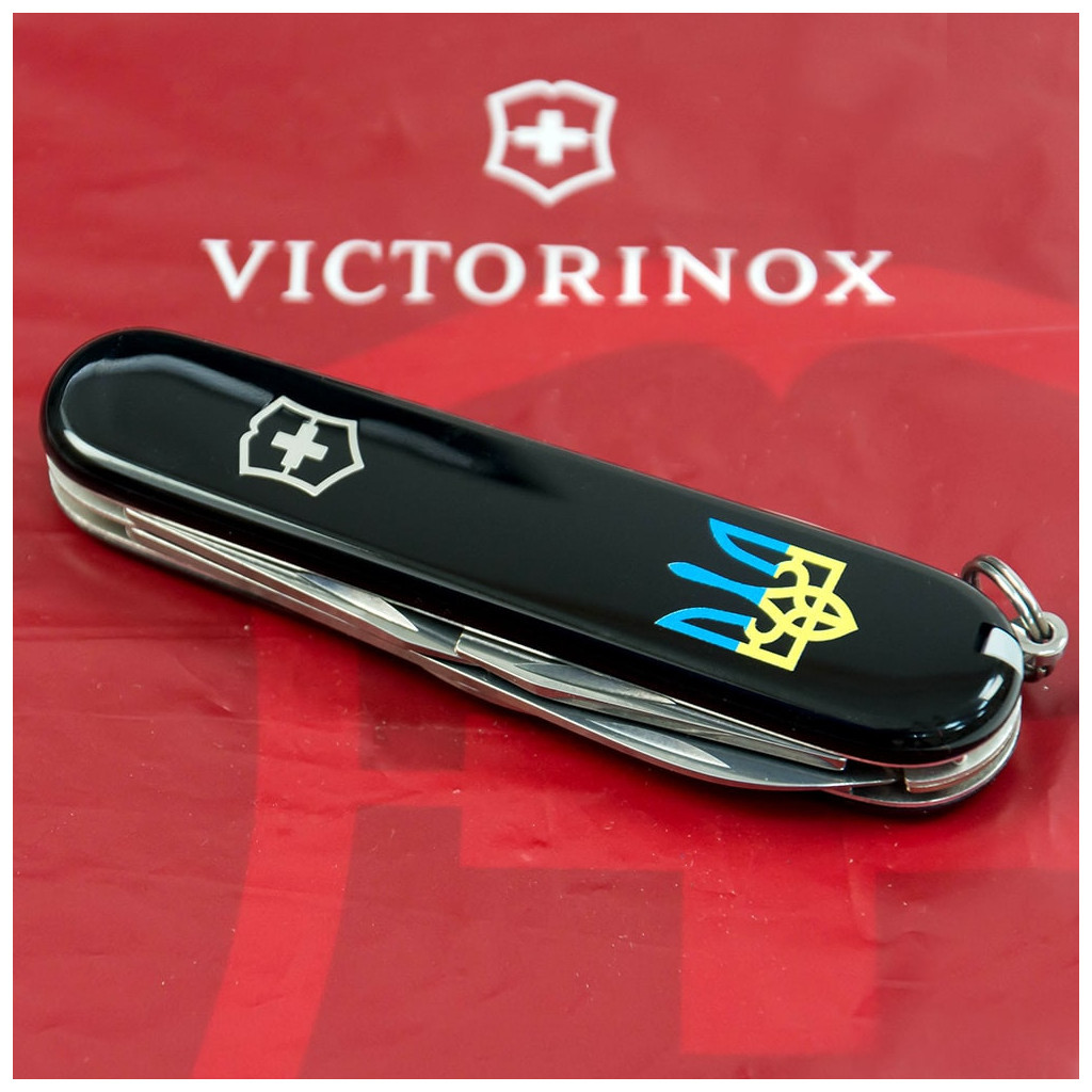 Ніж Victorinox Spartan Ukraine 91 мм Чорний Тризуб синьо-жовтий (1.3603.3_T0016u) - изображение 2