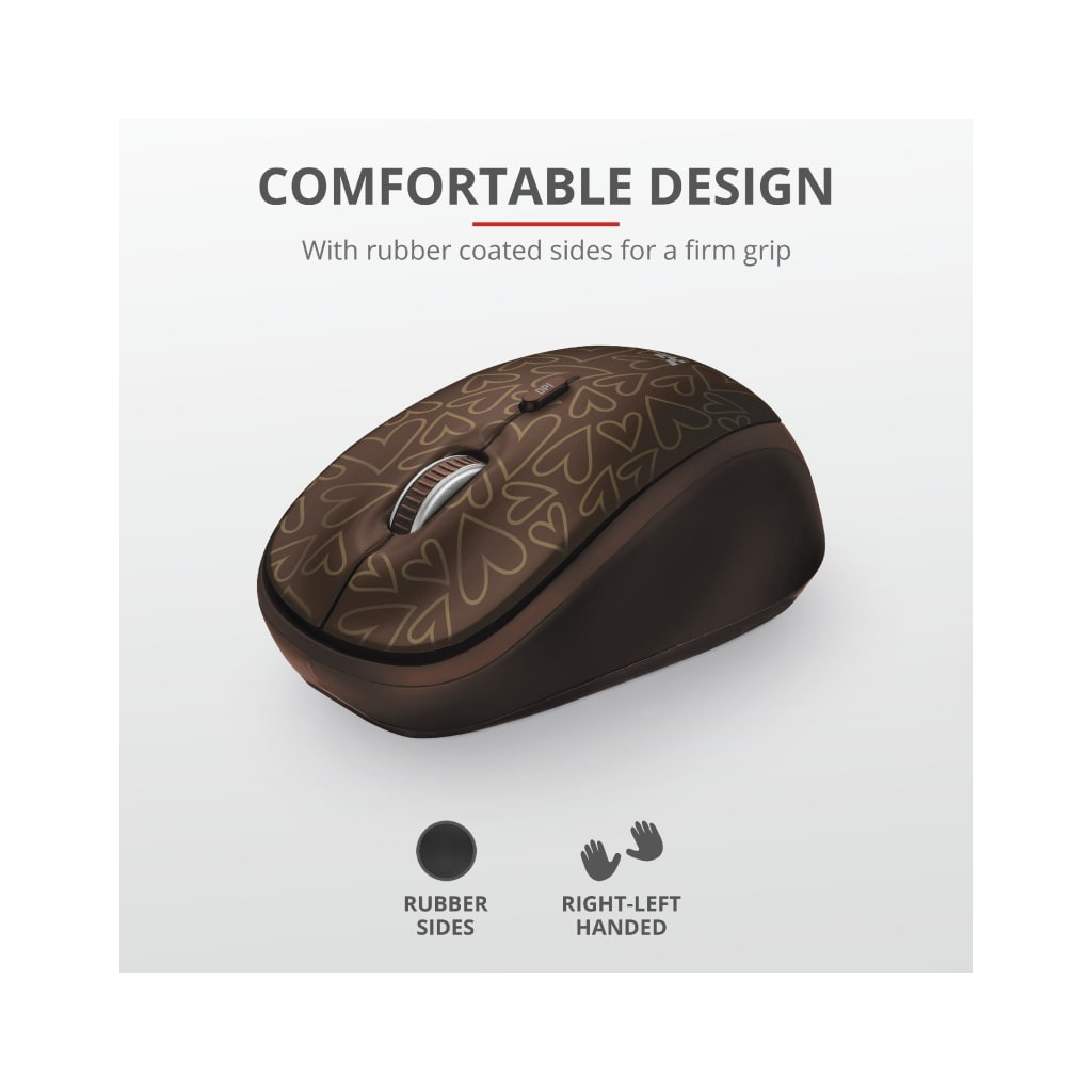 Чохол до ноутбука Trust 15.6" Yvo Mouse & Sleeve Brown-hearts + mouse (23446) - зображення 12