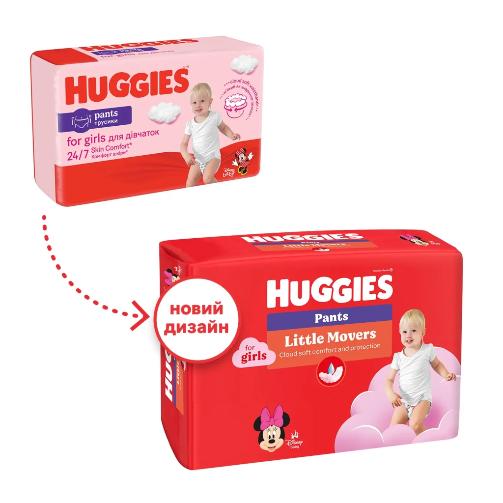 Підгузки Huggies Little Movers/Pants 5 (12-17 кг) для дівчаток 96 шт (5029054568170) - изображение 2
