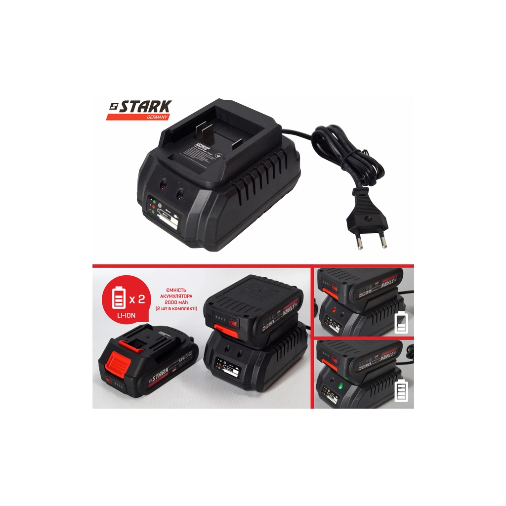 Ланцюгова пила Stark BCS-2115, 21V, 2х2Ah, 150мм (310900001) - зображення 7