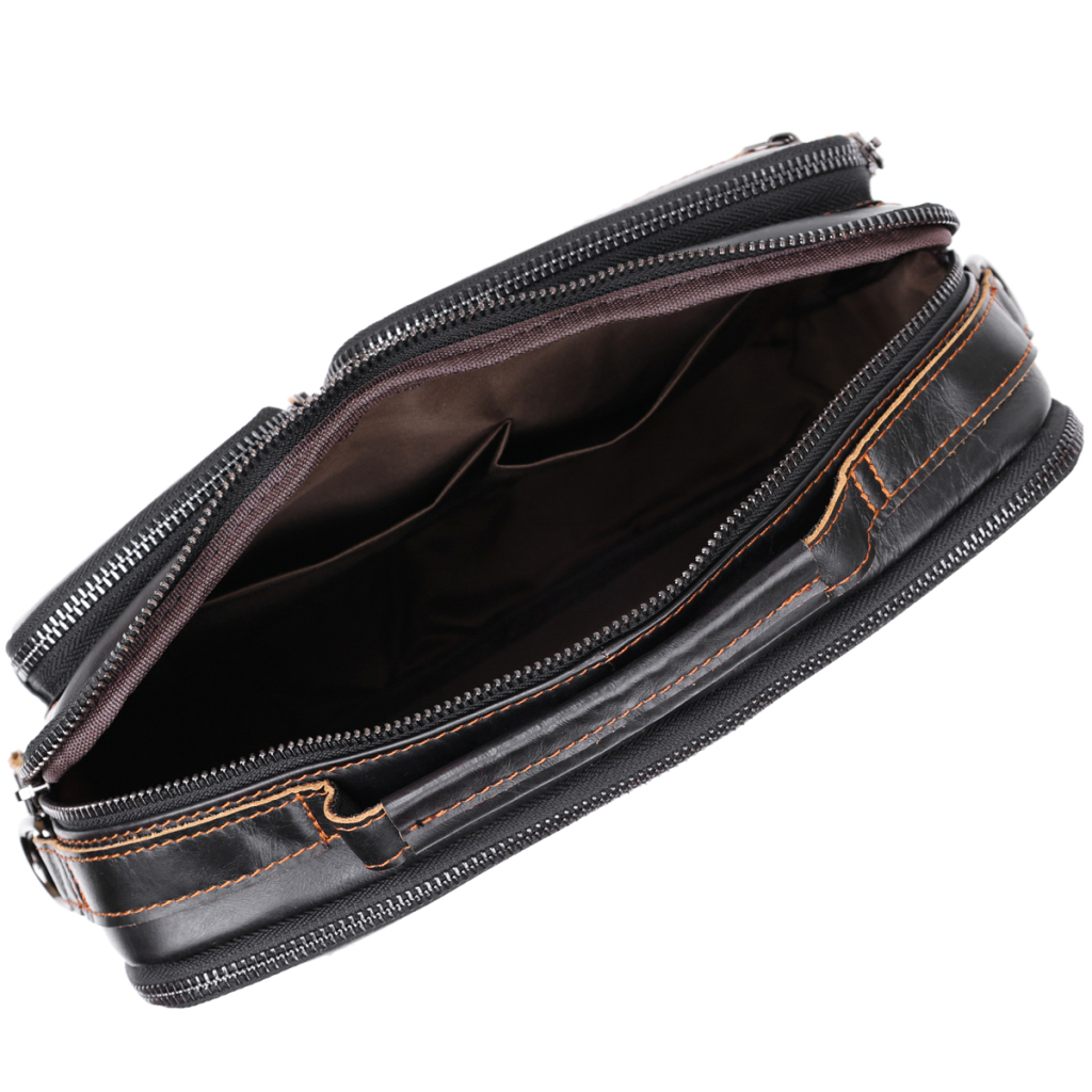 Сумка Vintage Шкіряна чоловіча Чорна (20469) - зображення 7