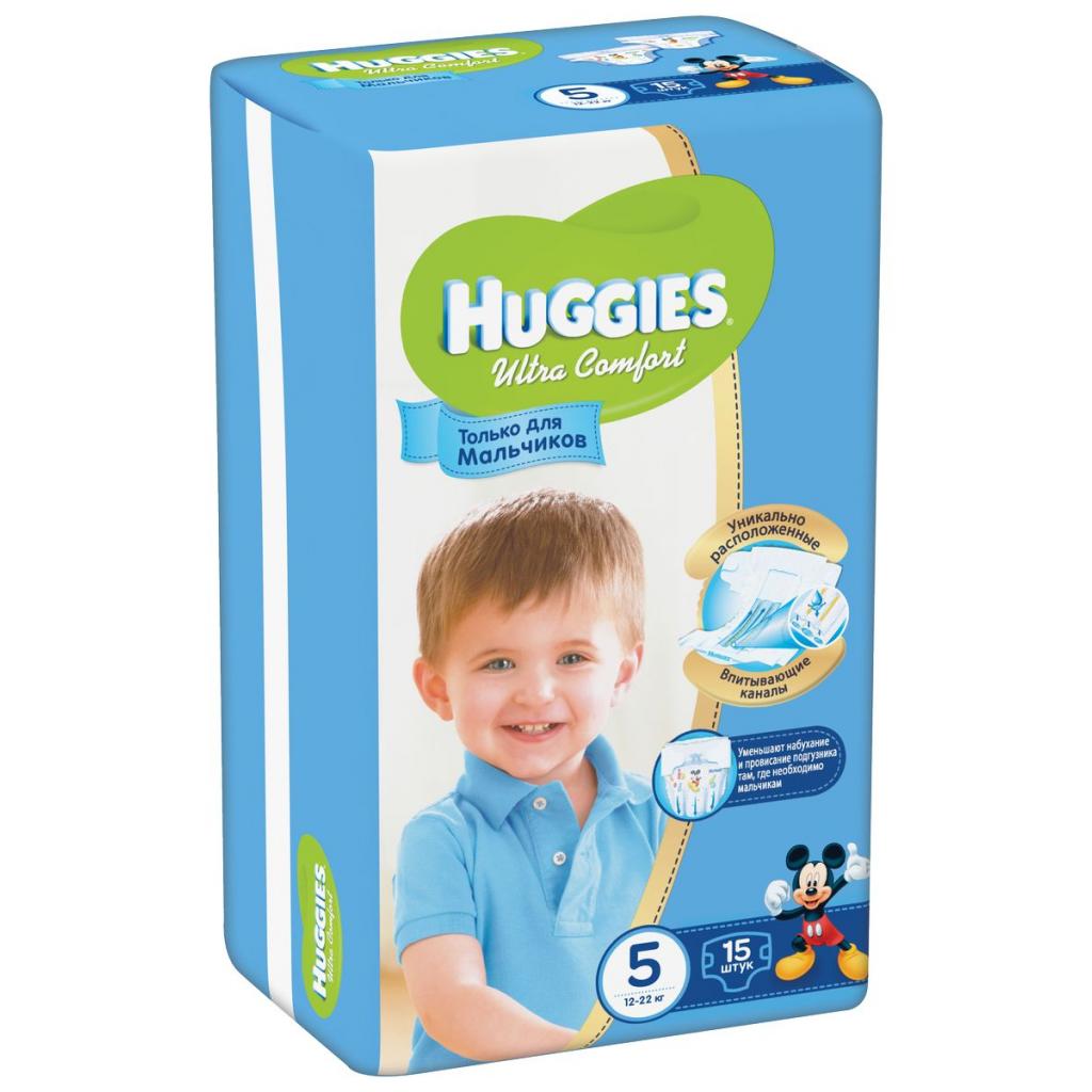 Підгузки Huggies Ultra Comfort для хлопчиків 5 (12-22кг) 15 шт (5029053543574) - зображення 1