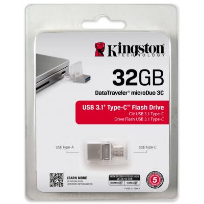 USB флеш накопичувач Kingston 32GB DataTraveler microDuo 3C USB 3.1 (DTDUO3C/32GB) - зображення 7