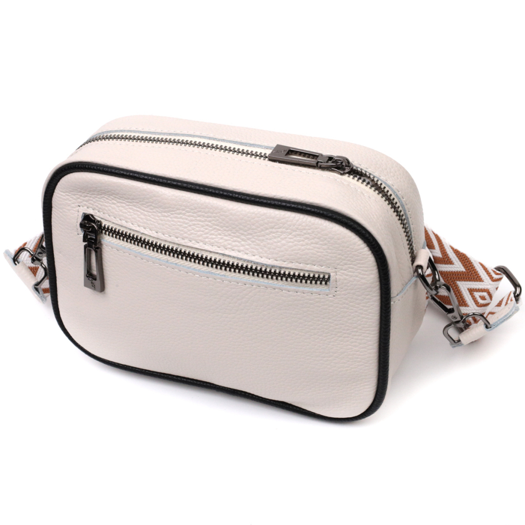 Сумка Vintage Жіноча через плече на одне відділення із натуральної шкіри Біла (22383) - зображення 2