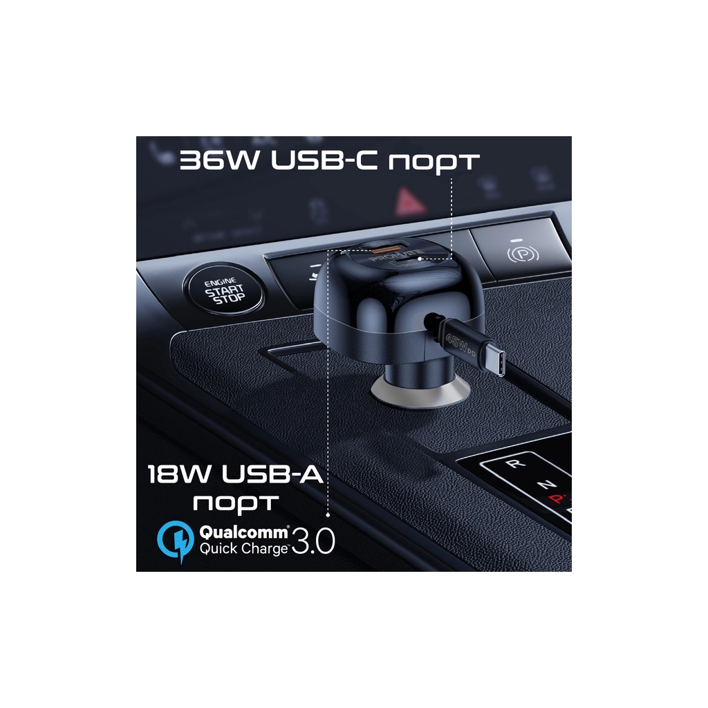 Зарядний пристрій Promate 62W USB-C cable + USB-A/USB-C ports (powerdrive-rc65) - зображення 4