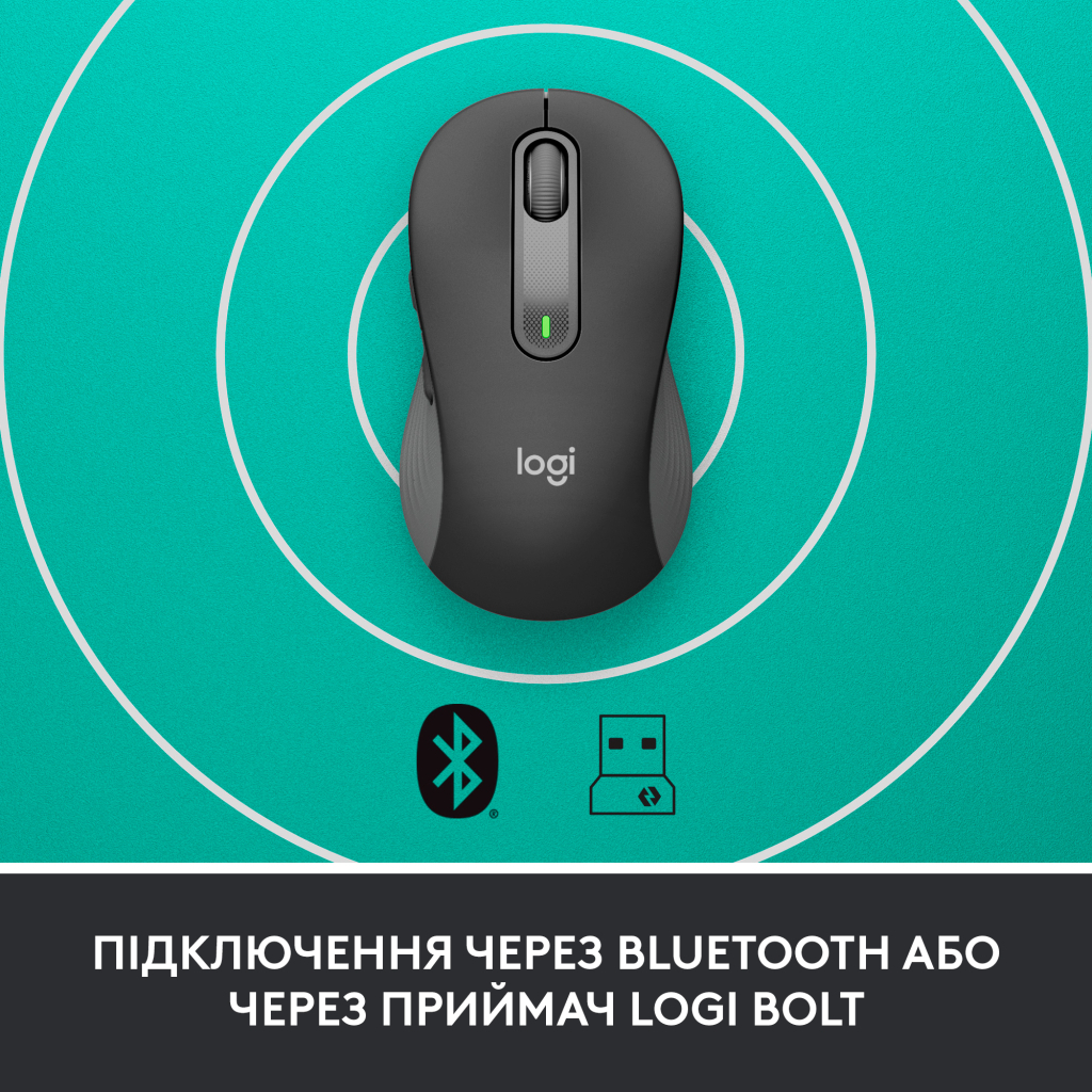 Мишка Logitech Signature M650 L Wireless Mouse for Business Graphite (910-006348) - зображення 3