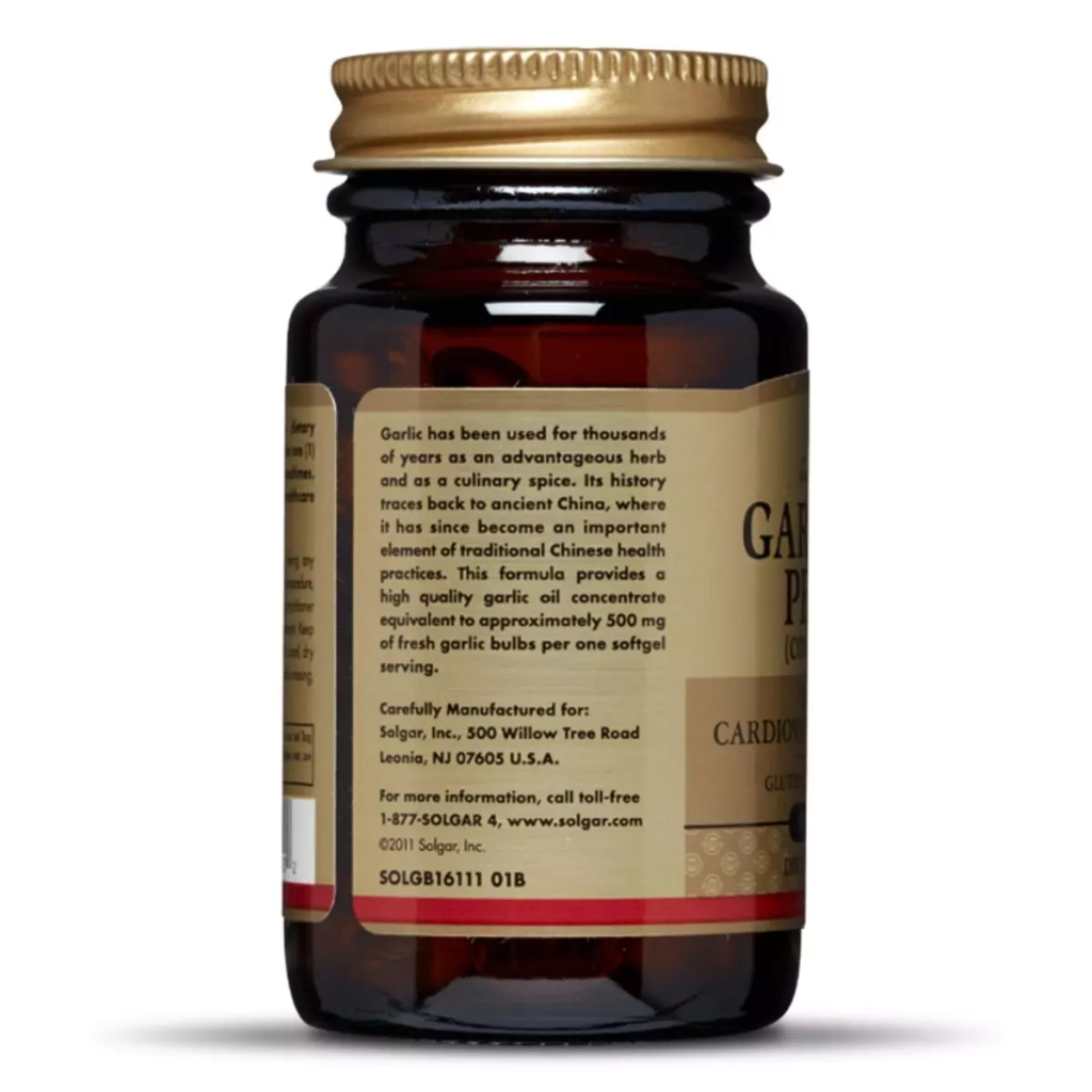 Вітамінно-мінеральний комплекс Solgar Часникова олія Перлес, Garlic Oil Perles, з ослабленим запахом (SOL01220) - зображення 4